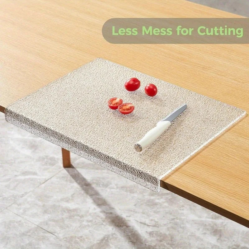 Acrylic Glass Pattern Cutting Board - Transparent Non-Slip Chopping Board for Fruits Vegetables, Kitchen Plastic Cutting Mat