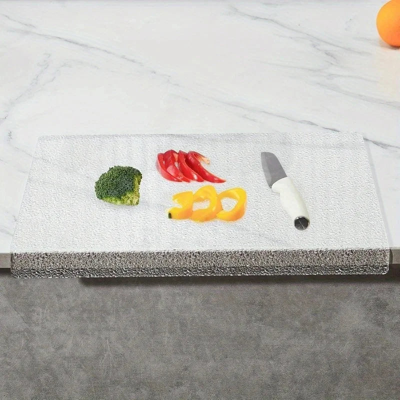 Acrylic Glass Pattern Cutting Board - Transparent Non-Slip Chopping Board for Fruits Vegetables, Kitchen Plastic Cutting Mat